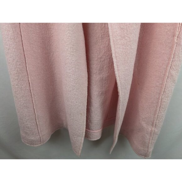 Tahari Women's Jacket Size Medium Pink Open Front Long Trench Coat Wool Blend - Picture 8 of 15